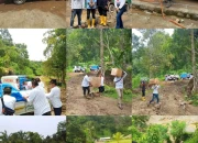 Tak Bisa Dilalui Tim Armada Gajah Muda Nusantara (GMN) Kota Pekanbaru, Sayap PSI ini Tetap Salurkan Bantuan ke Lokasi Bencana