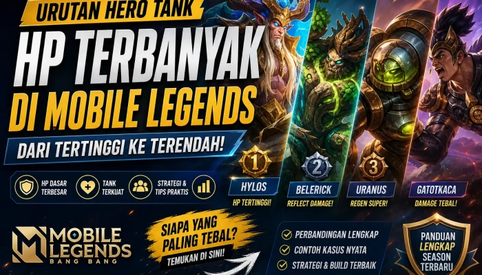 Urutan Hero Tank Dengan HP Terbanyak Mobile Legends Terlengkap