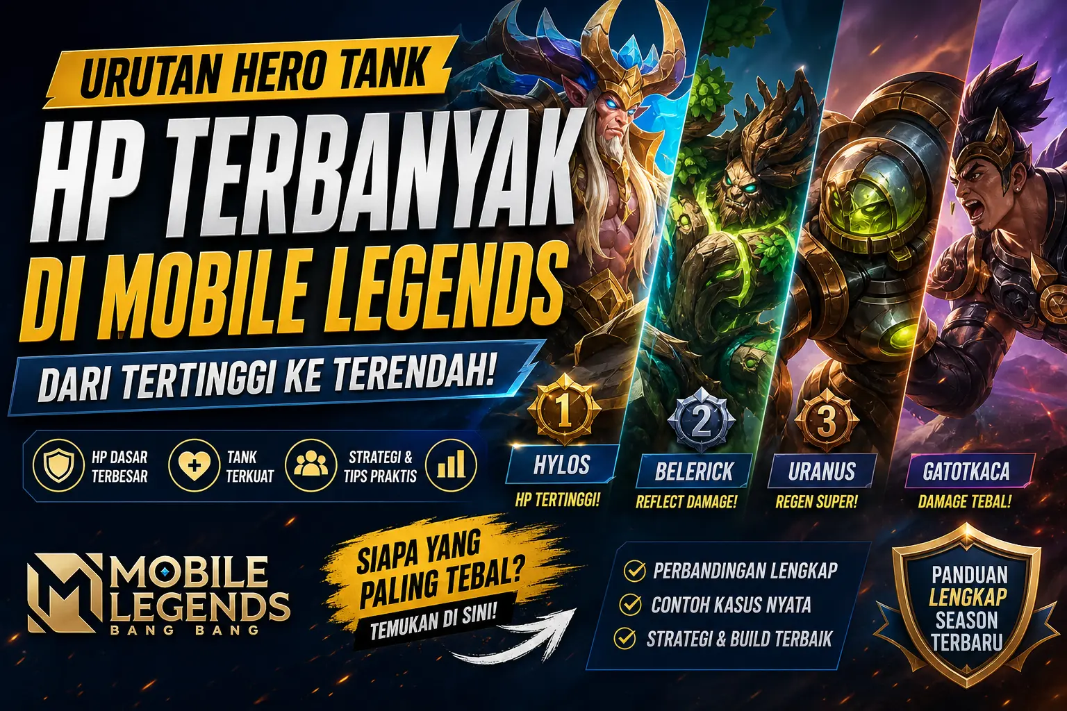 Hero Tank Dengan HP Terbanyak Mobile Legends