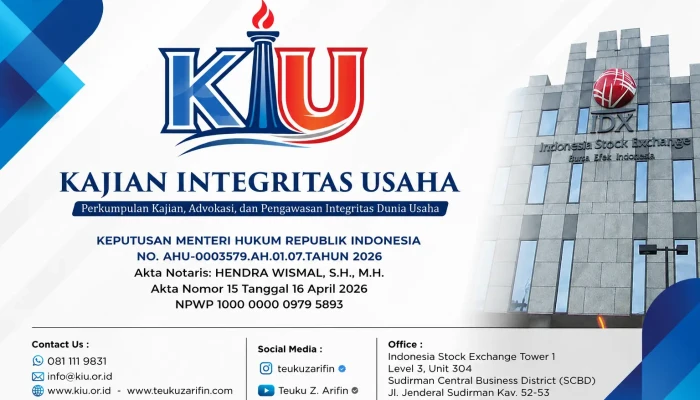 Perkumpulan KIU Hadir, Teuku Z. Arifin: Dunia Usaha Perlu Dikawal dengan Kajian dan Kontrol Sosial yang Bertanggung Jawab