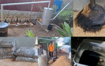 Tim PKM pendidikan IPA UNM membuat Inovasi Alat Pengolah Padi Menjadi Sekam Bakar dan Asap Cair